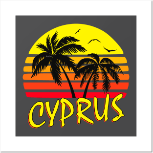 Cyprus Retro Sunset Posters and Art